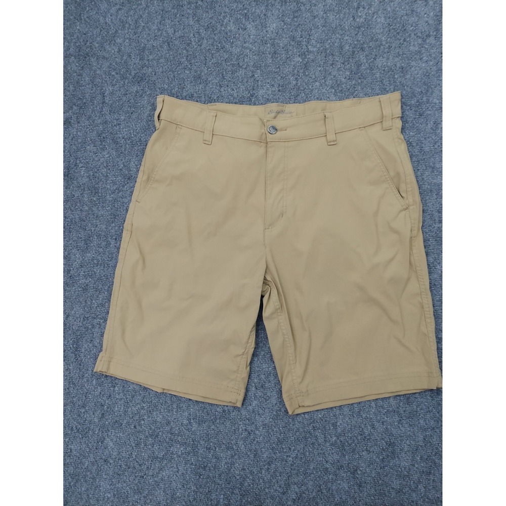 Eddie Bauer Travex Shorts Mens 36 Tan Brown Stretch Hiking Outdoor Nylon